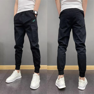 2024 New Summer Mens Slim Fit Casual Pants Black Versatile Trousers Youthful Energy Workwear High Elasticity Anti-Wrinkle