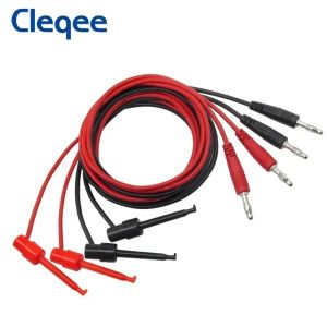 Cleqee P1039 Bộ Dây Dẫn Thử Nghiệm Phích Cắm Chuối 4mm Với Cáp mini-Grabber Cho Đồng Hồ Vạn Năng 100cm Dụng Cụ Kiểm Tra Điện Tử 2 Cái/4 Cái
