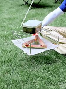 Campingmoon | CAMPINGMOON SOLO Outdoor Equipment Stainless Steel Soler Fire Stove Folding Portable BC Camping Lightweight Oven with Grille Net
