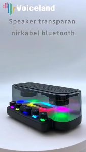 Speaker Bluetooth Portable Z6 Double Speaker Body Transparan Koneksi Bluetooth yang Cepat dan Warna LED Bisa Ditukar Tukar