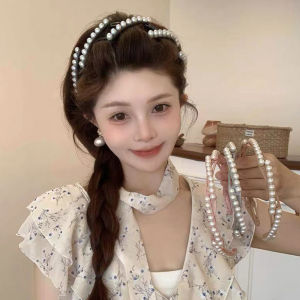 【♡Lovely girls house♡】Telescopic Hairband Fashion Foldable Pearls Headband Korean Style Fashion Hair Accessories