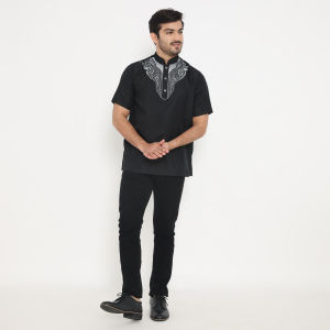 SHOHIB BAJU KOKO LENGAN PENDEK BORDIR DHAFI / FAWWAS / AZAM / MUSTAFA / FADIL