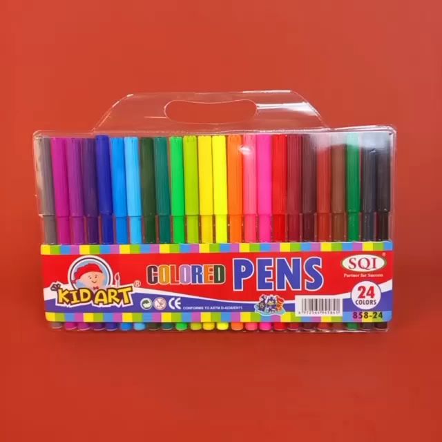 Kid Art Vented Fine line Colored Marker 24 colors in PVC Bag stationery office school supplies