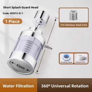 MONLEYTA | Universal Kitchen Faucet Water Filter Mouth Splash Proof Tap Water Purifier Home Use Monleyta X0621121208 No Drilling Required