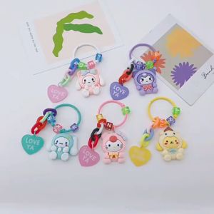 Raimondo Gantungan Kunci Liontin Kartun Dekorasi Casing Ponsel Boneka Cinta Manik-manik Gesper Melingkar Kreatif