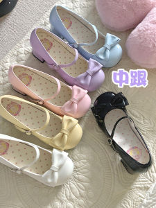 Giày Mary Jane Lolita Đế Tròn Dễ Thương Có Nơ Thắt Lụa Phong Cách Ngọt Ngào Trung Tính Cho Nữ Mùa Hè 2024