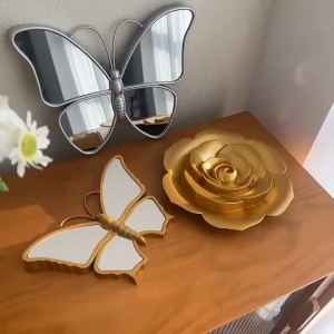 Nordic style retro makeup mirror gold desktop mirror bedroom decoration glass mirror holiday gift