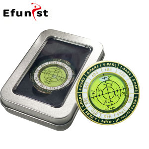 Golf Double-Sided Level Marker with Tin Box Green Slope Reader Putting Aid Magnetic Golf Ball Marker with Course Yardage Data