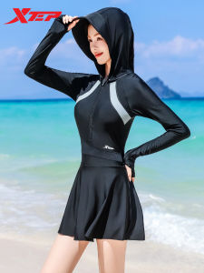 XTEP | Sleeved Modest Tummy-control Student Swimwear With Hood