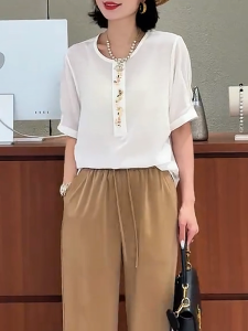 QINGNAER | Slimming Belly Concealing Loose Casual Top