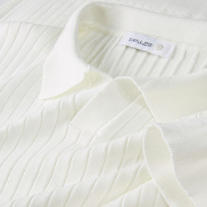 Summer Thin Short Sleeve Polo Shirt Mens Casual Knitted Striped Top Fashionable Versatile V-Neck T-Shirt Youth Leisure Pure Color