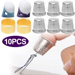 ชุดซ้ายห่วงป้องกันนิ้วที่ทำจากโลหะ ให้ความปลอดภัยในการดึง 10/2 ชิ้นเครื่องมือเย็บผ้า สำหรับผู้ปฏิวัติพื้นฐานหรืองานปักเย็บปลอกคอ