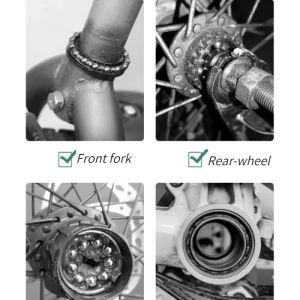 2PCS Bicycle Front Fork Ball Bearing Group Mountain Bike Bead Front Middle and Rear Axle Integrated Ball Frame Bearings