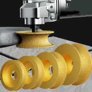 Bore 20mm Dia 74mm Dry Vacuum Brazed Diamond Profile Grinding Wheel Full Bullnose Edge Diamond Abrasive Grinding Disc