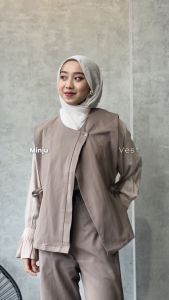 YEPPUOUTFIT - Minju Vest (ATASAN ONLY) | Basic Vest Sleveless Linen Twill Lucu Tali Samping Unik