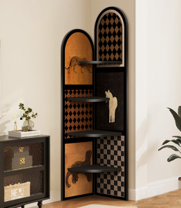 Vintage Corner Bookshelf Cabinet