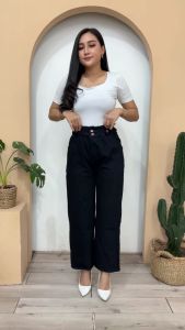 Highwaist Kulot Karet Kancing Jeans Jumbo Premium Big Size 27-42