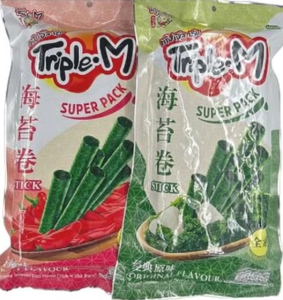 Triple M Roasted Seaweed Stick Super pack Original & Spicy flavor 100% Vegeterian