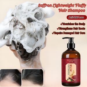 Saffron Hair Shampoo Lightweight Fluffy Shampoo Anti-Dandruff Oil Control Anti-Hair Loss 500ml Family Pack