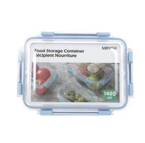 MINISO Kotak Penyimpanan Makanan 1400mL Lunch Box Tempat Bekal Makanan / Food Storage Container for Fridge 1400mL