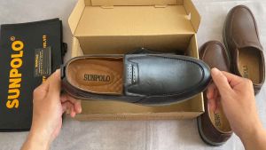 Giày mọi nam da bò SUNPOLO giày đi làm công sở đi chơi CS5068