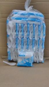 ช้อนซุป ช้อนโจ๊ก พลาสติก เล็ก สีขาว ยี่ห้อSB ยกหิ้ว 25 แพค