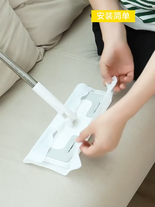 Electrostatic Dust Removal Mop Disposable Paper Dry-Wet Double Use Lazy Mop Home Cleaning Tool Multifunctional Without Washing Disposable Paper Wipes Flat Mop Home Bathroom Tile Floor Cleaning Cloth
