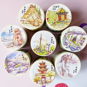 City Landmark Stickers China Travel Journal Tape Chongqing Hainan Qinghai Travel Beijing Shanghai Tibet Sticker Paper