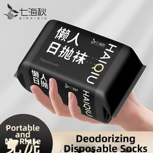 Disposable Socks for Men Business Travel Throwaway Anti-Odor Bulk Buying Pack Mid-Calf Travel Essentials Disposable Socks
