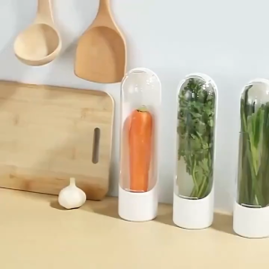 Vegetable Spice Storage Herb Stroage Container Holder Leaves Onions Celery Basil Herb Keeper Kitchen Vegetable Preservative Cup Flower Preservative