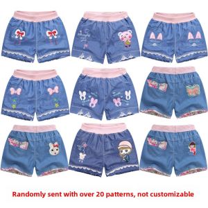 Girls Summer Fashionable Loose Thin Denim Shorts Childrens Baby Outerwear Short Pants High Waist Cotton Soft Processed Butterfly Knot