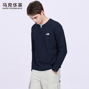 Mark Fairwhale | Autumn Faux Two-piece V-neck T-shirt