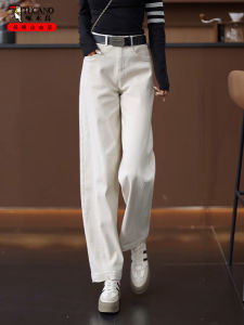 High Waist Straight Leg Jeans Womens Slim Fit Wide Leg Pants Spring 2025 New Style TUCANO Zhumiao Bird Casual Pure Color