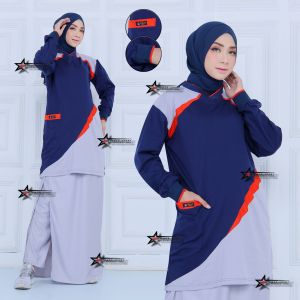 Setelan Baju Olahraga Senam Tunik Muslimah Rok Celana (ROCELA)  Setelan Kaos Olahraga Senam Muslimah