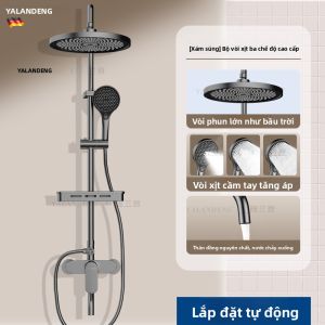 YALANDENG | Bộ Hoa Sen Áp Lực Màu Xám Súng Đồng