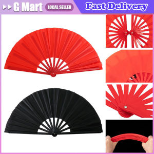Red Wedding Party Decor Chinoiserie Gift Dance Performance Hand Plastic Bone Fan Kung Fu Fan Folding Stage Fan Yoga Fan