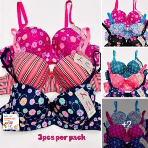 3pcs Adult bra with foam and wire3pcs per set random color