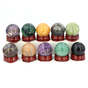 30mm Natural Stones Healing Crystal Ball Gemstones Amethyst Quartz Sphere Meditation Chakra Globe Massage Balls Home Decor Gifts