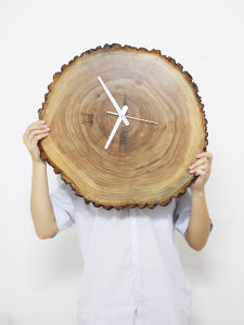 Large Size Log Year Ring Wall Clock Simple Creative Wabi Sabi Silent Living Room Restaurant Hotel Bar Clock Decor Home Accessories