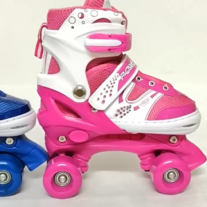 Kids Roller Skates Double row 4-wheel roller skates With protective gear Adjustable Comfortable safe Skating shoes for beginner Indoor outdoor Ready stock