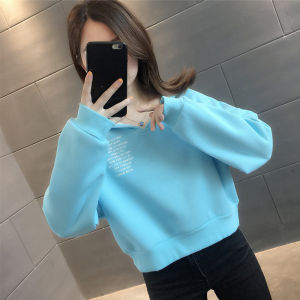 Spring Autumn Short Womens Sweatshirt High Waist Slim Fit Fashionable Thin European Style Outerwear Top Small Size