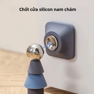 Nút Chặn Cửa Từ Tính Mạnh Im Lặng Không Cần Đục Lỗ Chống Va Chạm Cốc Hút Cửa Gia Dụng Cố Định