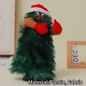 Christmas Tree Dolls 360° Rotating Dancing Singing Electric Tree Doll Cute Funny Musical Xmas Tree Toy for Kids Gift Home Christmas Decoration