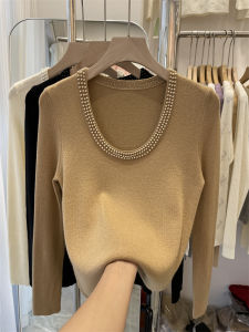 เสื้อสเวตเตอร์ถักผู้หญิงขนาดพลัสพร้อมการตกแต่ง: การออกแบบคอวีสําหรับฤดูใบไม้ร่วง/ฤดูหนาวสไตล์หลวมกระชับสัดส่วนเหมาะสําหรับโอกาสสบายๆ