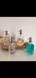 [500ml]Nordic Premium Thickened Glass with 304 Stainless Steel Pump Soap Lotion Shampoo Holder Sanitizer Dispenser