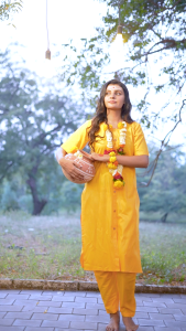 THAIPUSAM PUNJABI SUIT YELLOW KURTI WITH PANTS