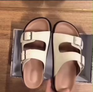 Dép lê nữ quai cài chất da đế cao phong cách hàn quốc