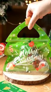 Christmas Gift Packaging Bag Small Gift Candy Box Bag Paper Goodis Bag Drawstring Bag 圣诞节礼物包装袋小号礼品糖果盒袋子礼袋手提纸袋束口布袋盒子 M015