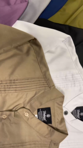 Baju Koko Pria Lengan Panjang Motif Abyan Warna Cokelat Bahan Katun Toyobo Premium