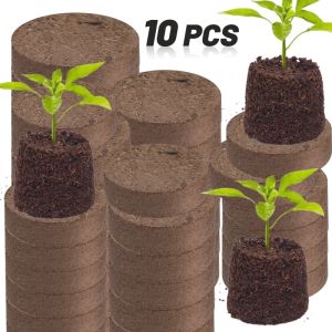 10PCS Seedling Nutrient Block Compressed Peat Block Planting Rock Plant Rapid Reproduction Growth Cubic Cube for Garden Greenhouse Vegetable Fruit Flower Cultivation